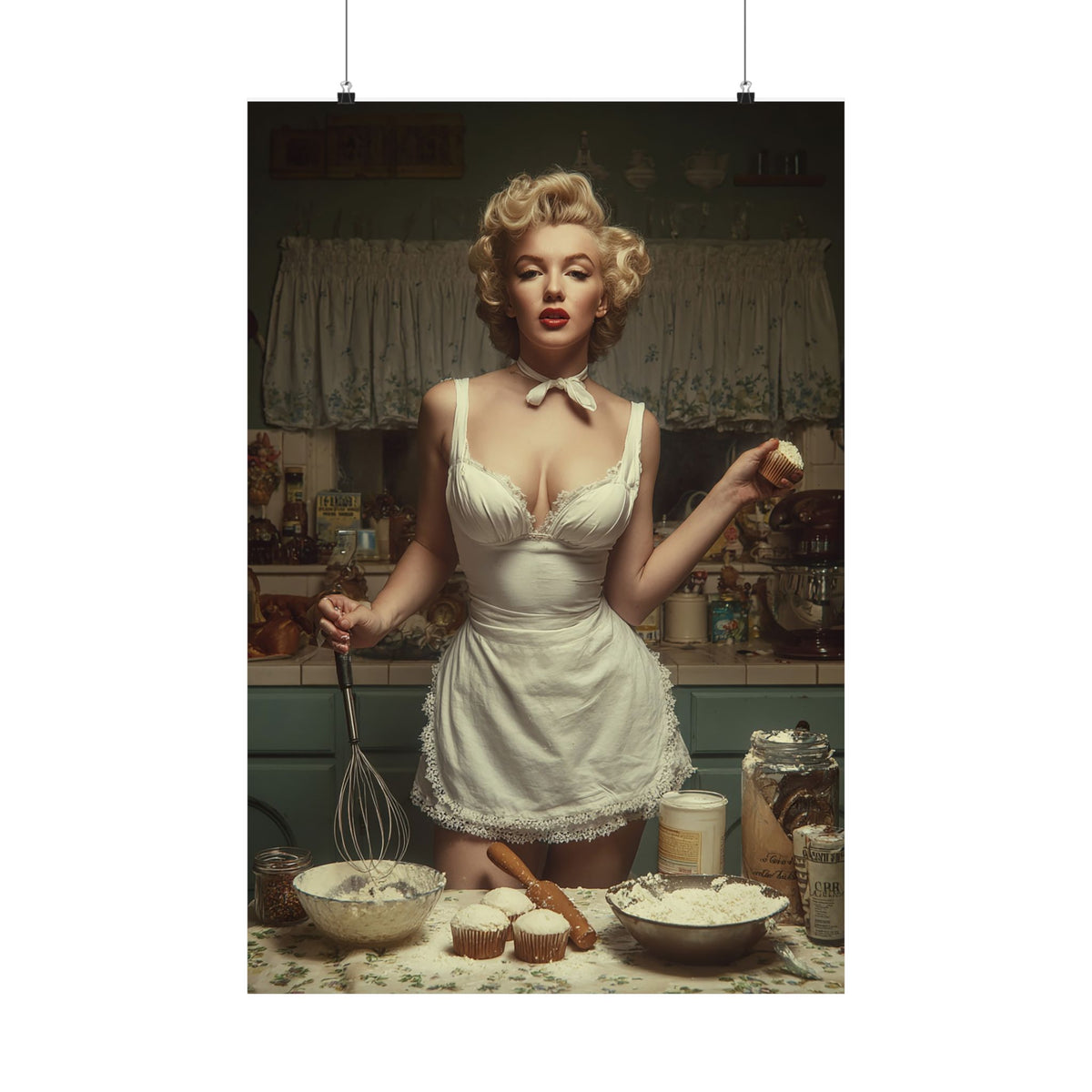 Cupcake Hour Poster | 1950s Retro Kitchen Wall Art & Baking Print