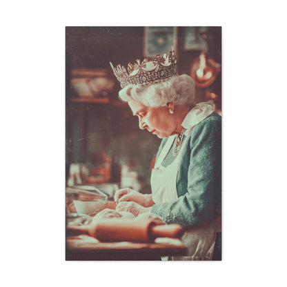 The Crowned Baker Canvas | Whimsical Royal Kitchen Wall Art