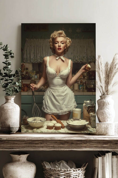 Cupcake Hour Canvas | 1950s Retro Kitchen Wall Art & Baking Print