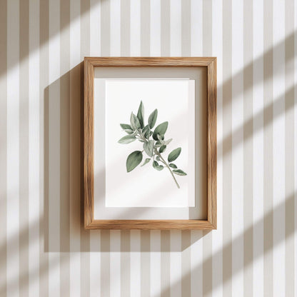 Sage Blossom Wall Art | Kitchen Botanical Poster | Lemonbaum