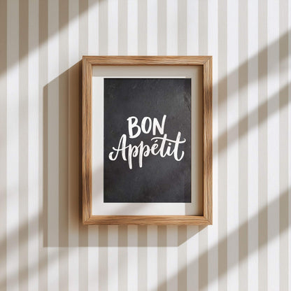 Bon Appétit Küchenposter – Französisches Essenszitat Wandkunst - Poster