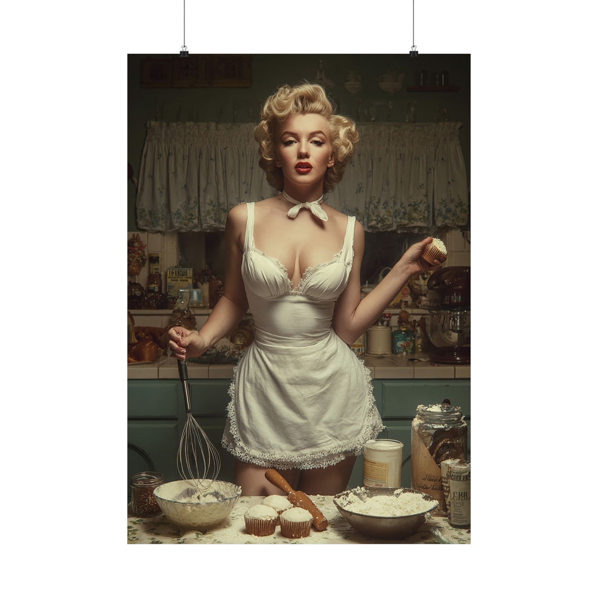 Cupcake Hour Poster | 1950s Retro Kitchen Wall Art & Baking Print