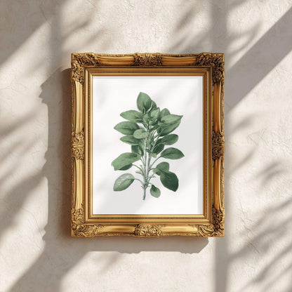 Wild Mint Sprig Wall Art | Kitchen Botanical Poster | Lemonbaum