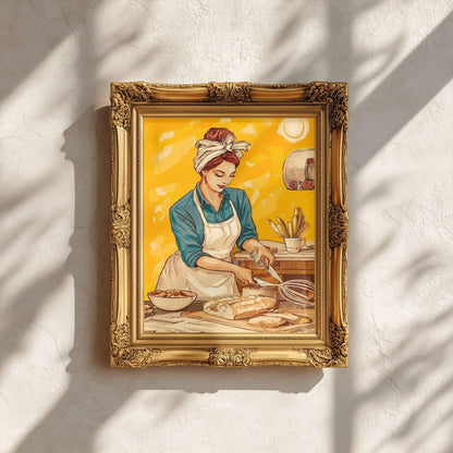 The Joy of Baking Poster | Retro Kitchen Wall Art & Baker Print