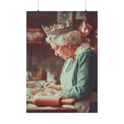 The Crowned Baker Poster | Whimsical Royal Kitchen Wall Art