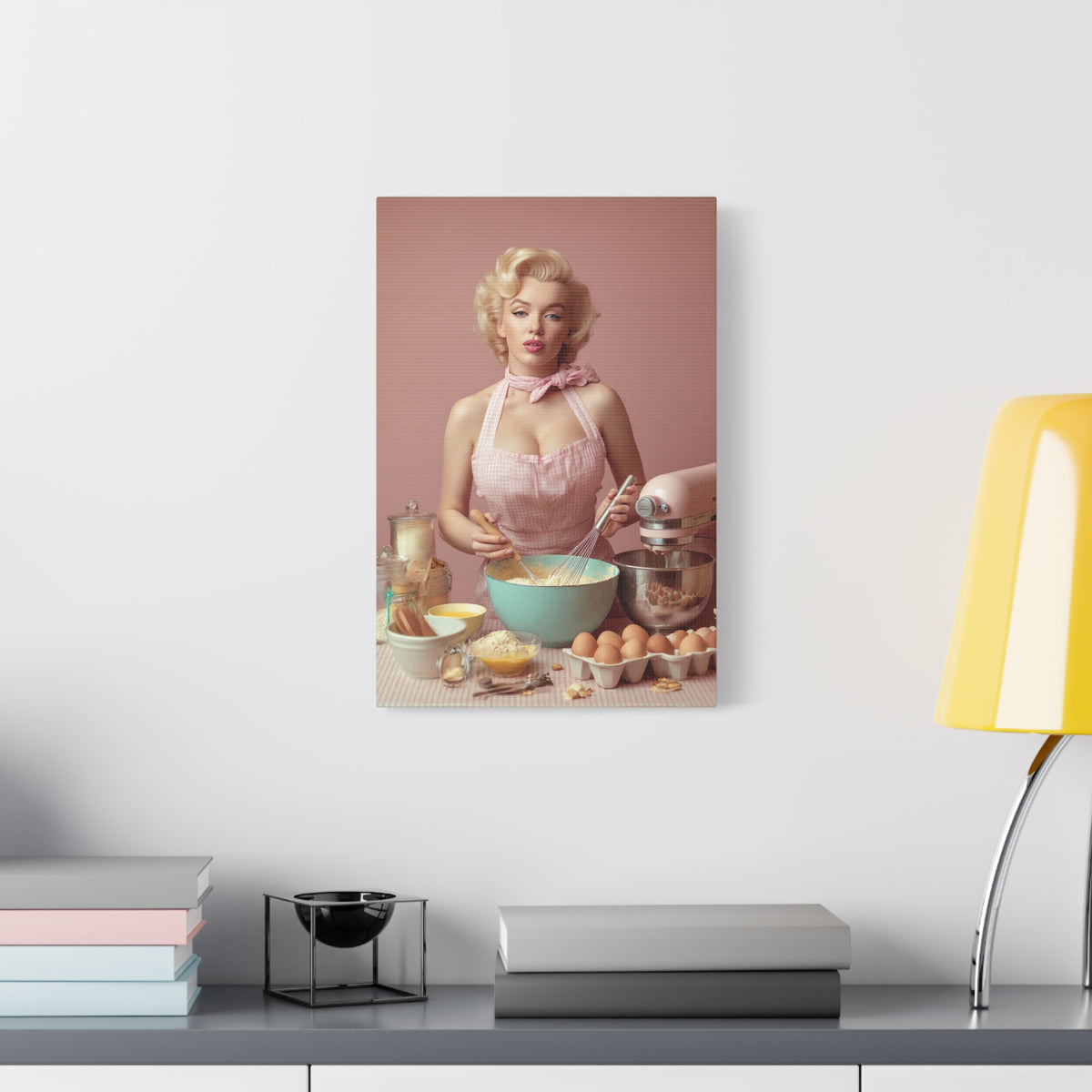 Pink Kitchen | Canvas Retro 1950s Baking & Kitchen Wall Art