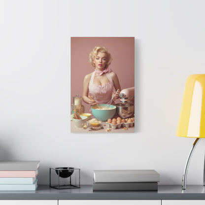 Pink Kitchen | Canvas Retro 1950s Baking & Kitchen Wall Art