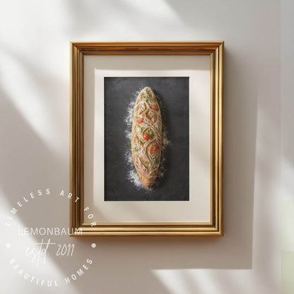 Botanical Baguette Poster | Artisan Bread & Bakery Wall Art