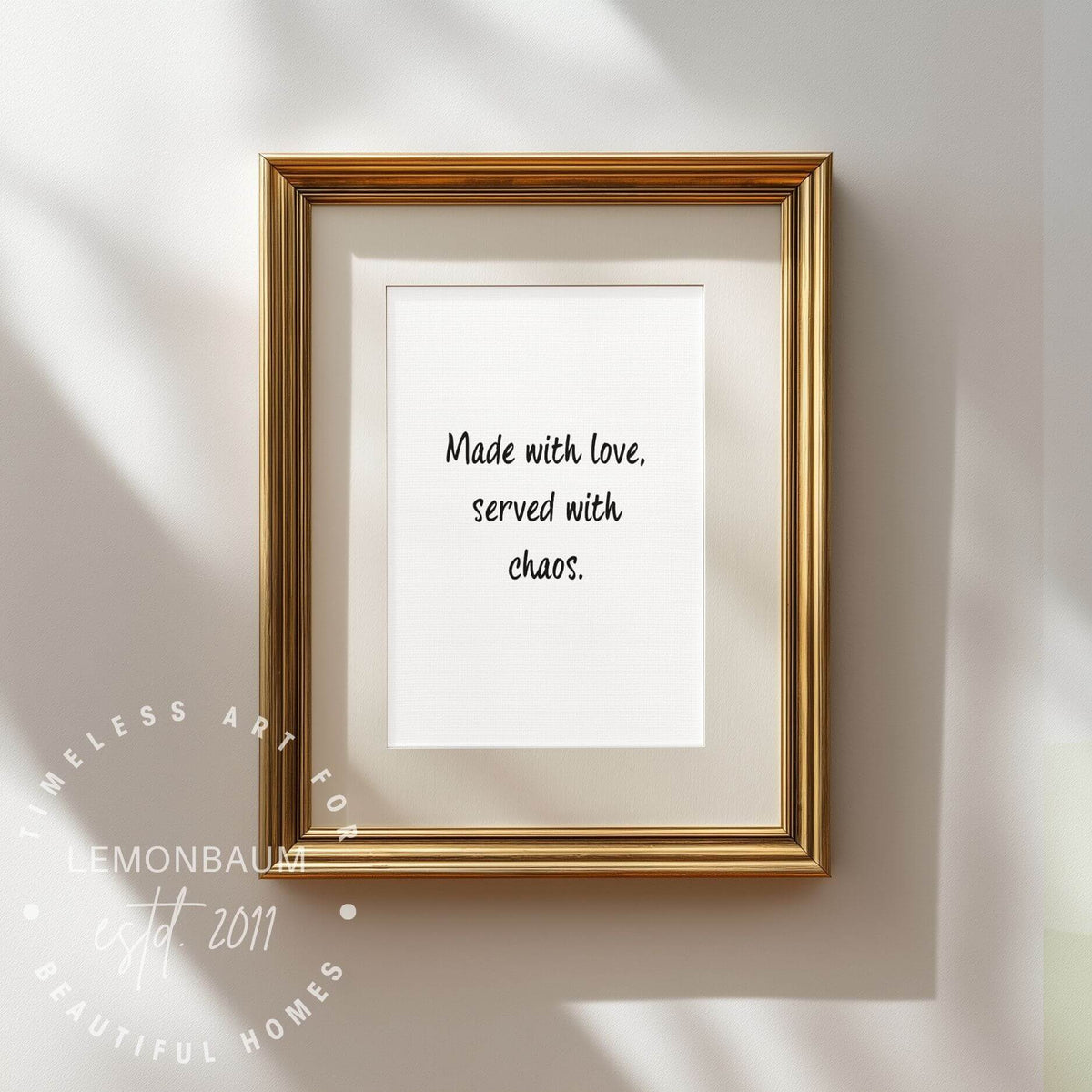 Made With Love, Served With Chaos | Kitchen Quote Poster | Lemonbaum