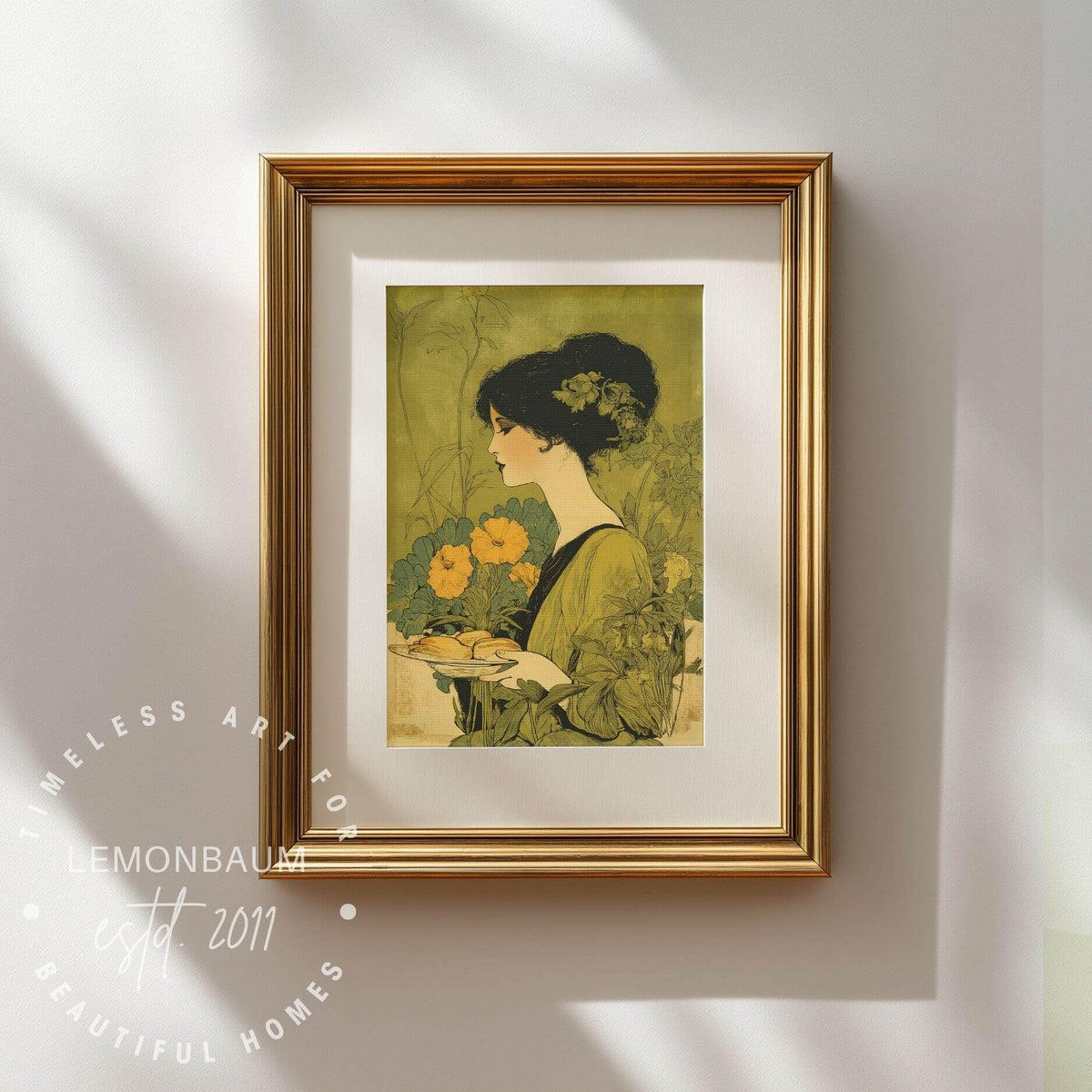 Art Nouveau Baker Poster – Vintage Kitchen Wall Art, Baking & Bakery Decor, Floral Art Print