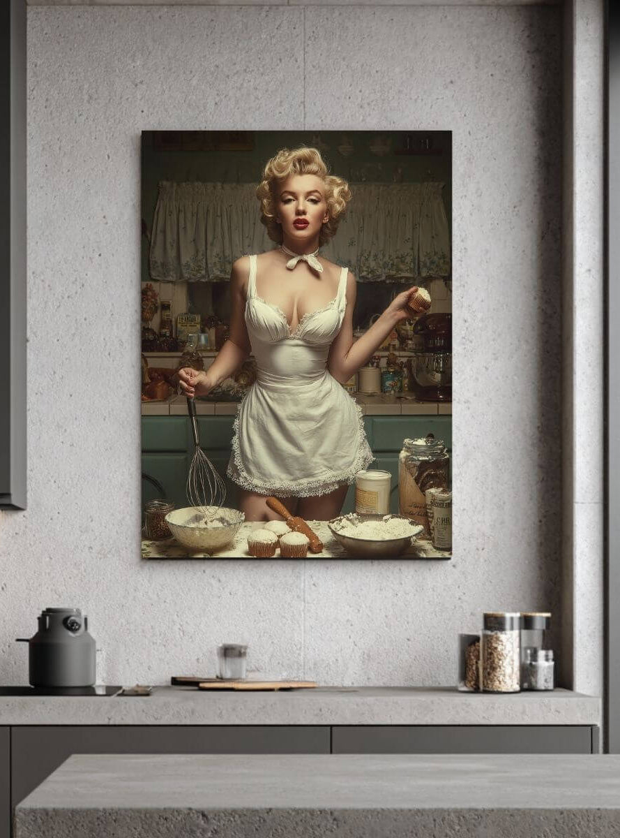 Cupcake Hour Canvas | 1950s Retro Kitchen Wall Art & Baking Print