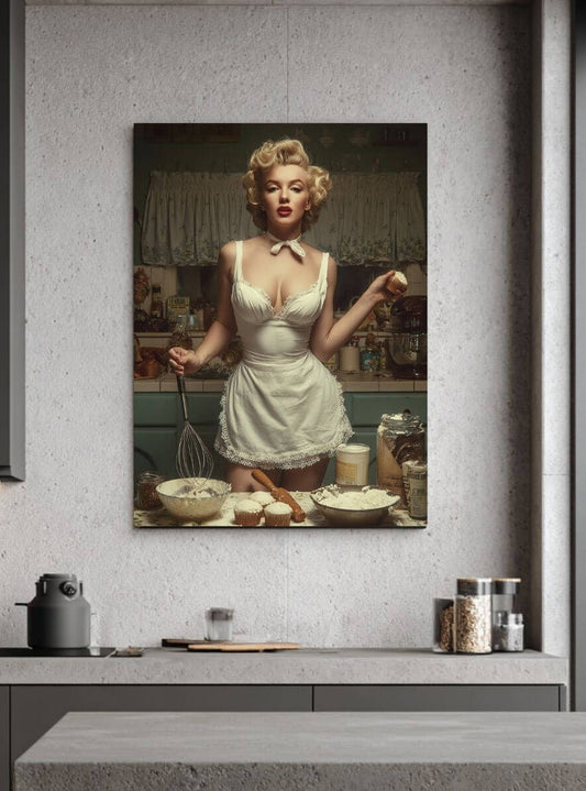 Cupcake Hour Canvas | 1950s Retro Kitchen Wall Art & Baking Print