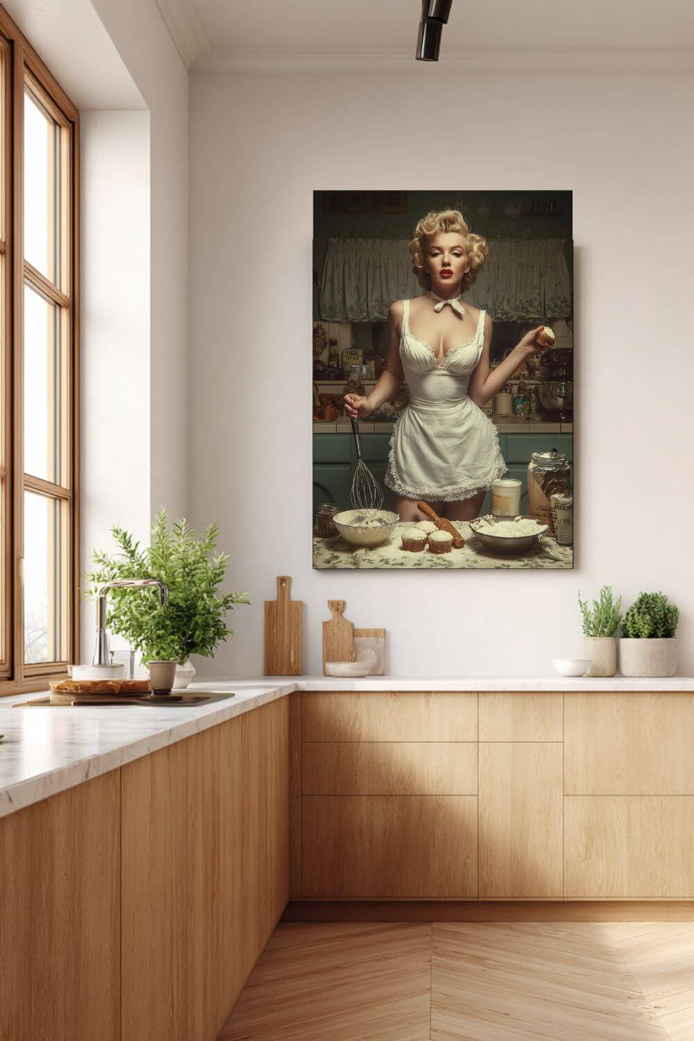Cupcake Hour Canvas | 1950s Retro Kitchen Wall Art & Baking Print