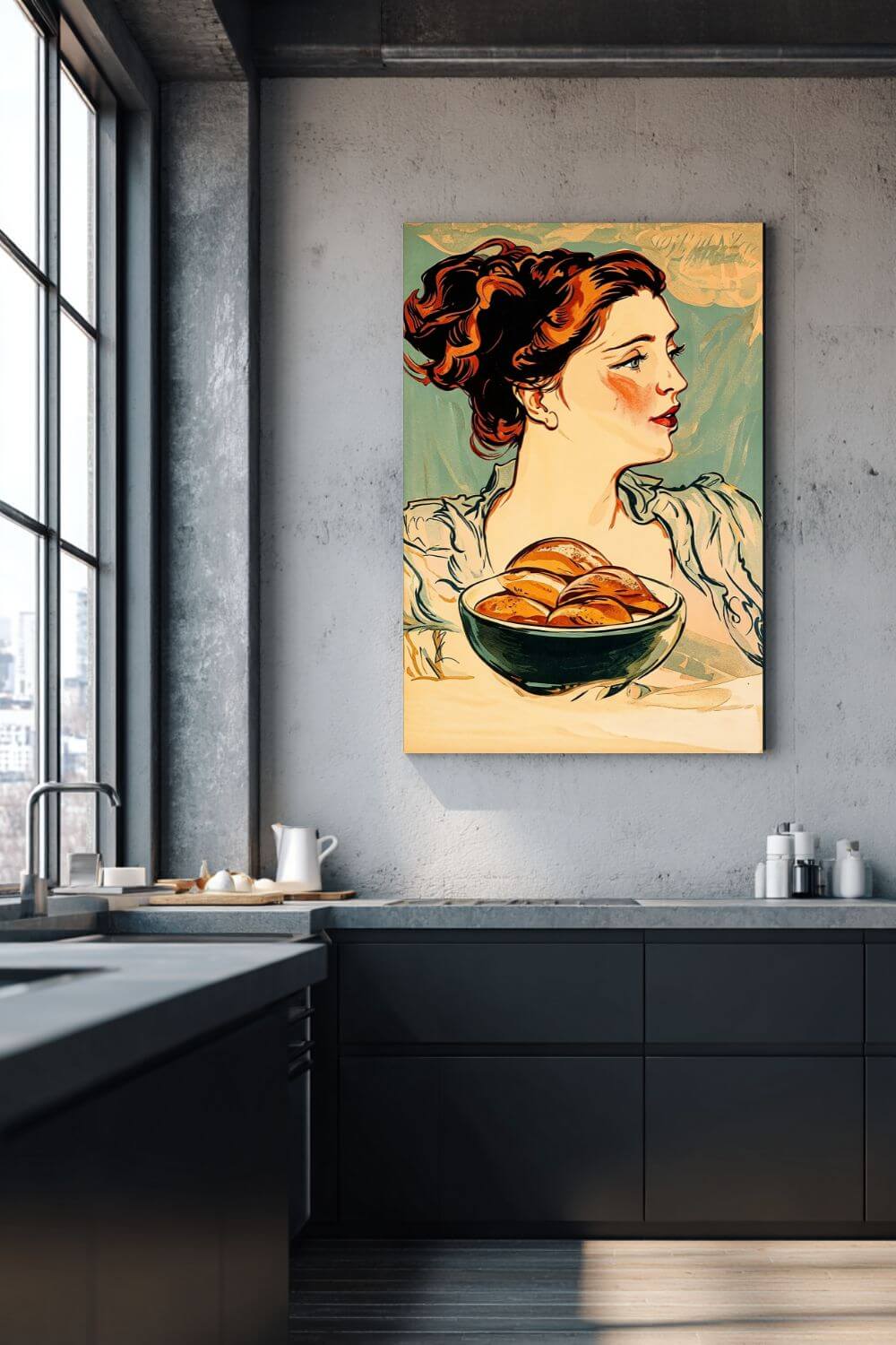 The Bread Lady Canvas | Vintage Baking & Kitchen Wall Art
