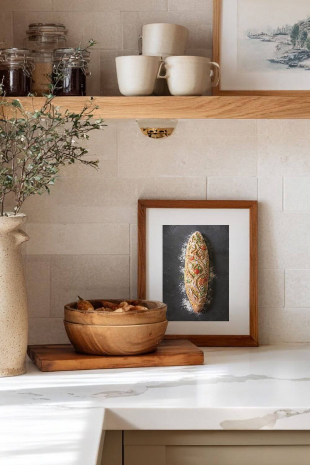 Botanical Baguette Poster | Artisan Bread & Bakery Wall Art