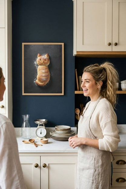 The Baker’s Cat Poster – Funny Bread Kitchen Wall Art