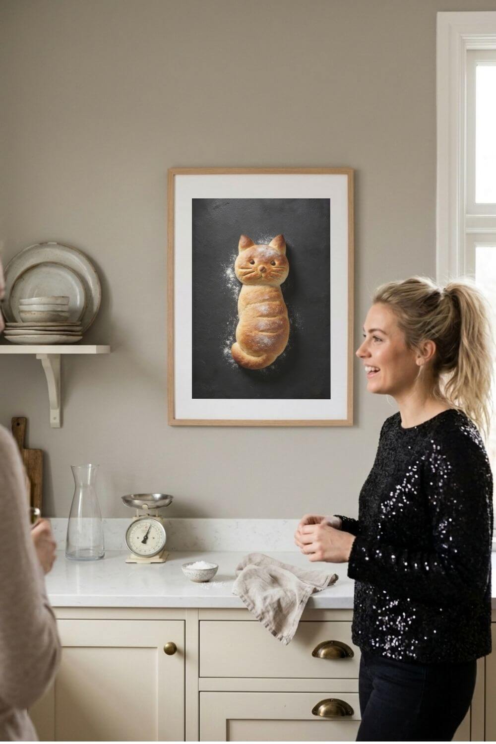 The Baker’s Cat Poster – Funny Bread Kitchen Wall Art
