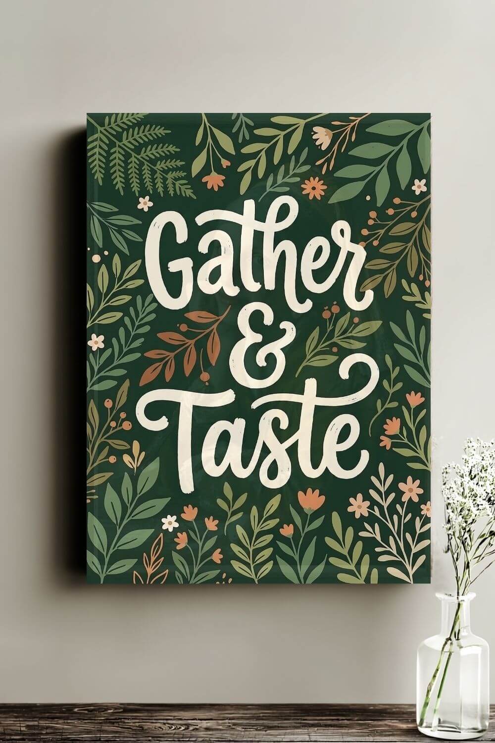 Gather & Taste Canvas – Botanical Kitchen & Dining Wall Art