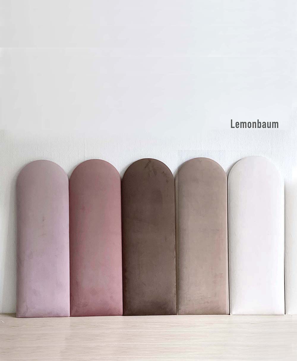 EMMA SAMT Wandkissen Polsterpaneele - Rosa, creme, beige - Wandpolster Bettkopfteil