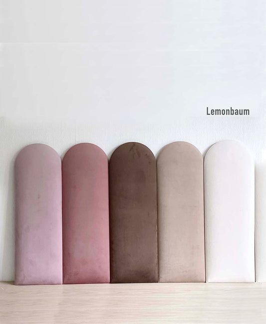 EMMA SAMT Wandkissen Polsterpaneele - Rosa, creme, beige - Wandpolster Bettkopfteil