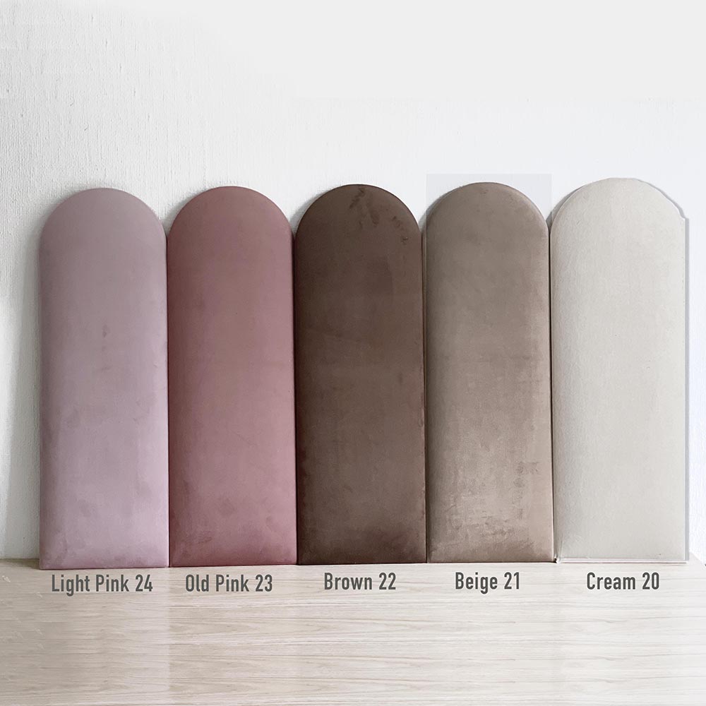 EMMA SAMT Wandkissen Polsterpaneele - Rosa, creme, beige - Wandpolster Bettkopfteil