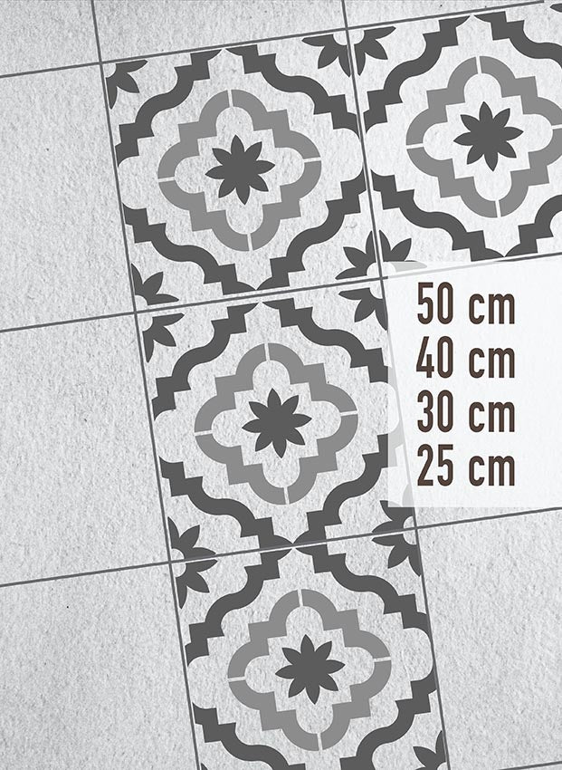 MARRAKESH - Terassenplatten Schablone - Moderne Blumenschablone für SteinPlatten - Fliesen Schablone